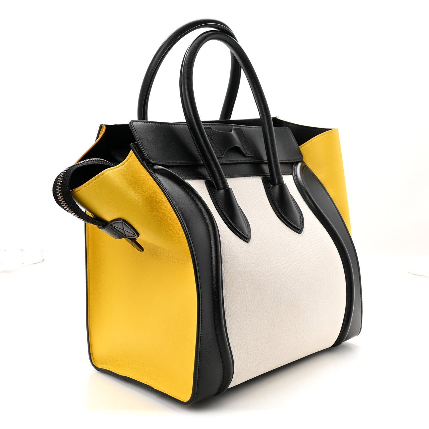 Elephant Calfskin Mini Tri-Color Luggage Optic White Yellow