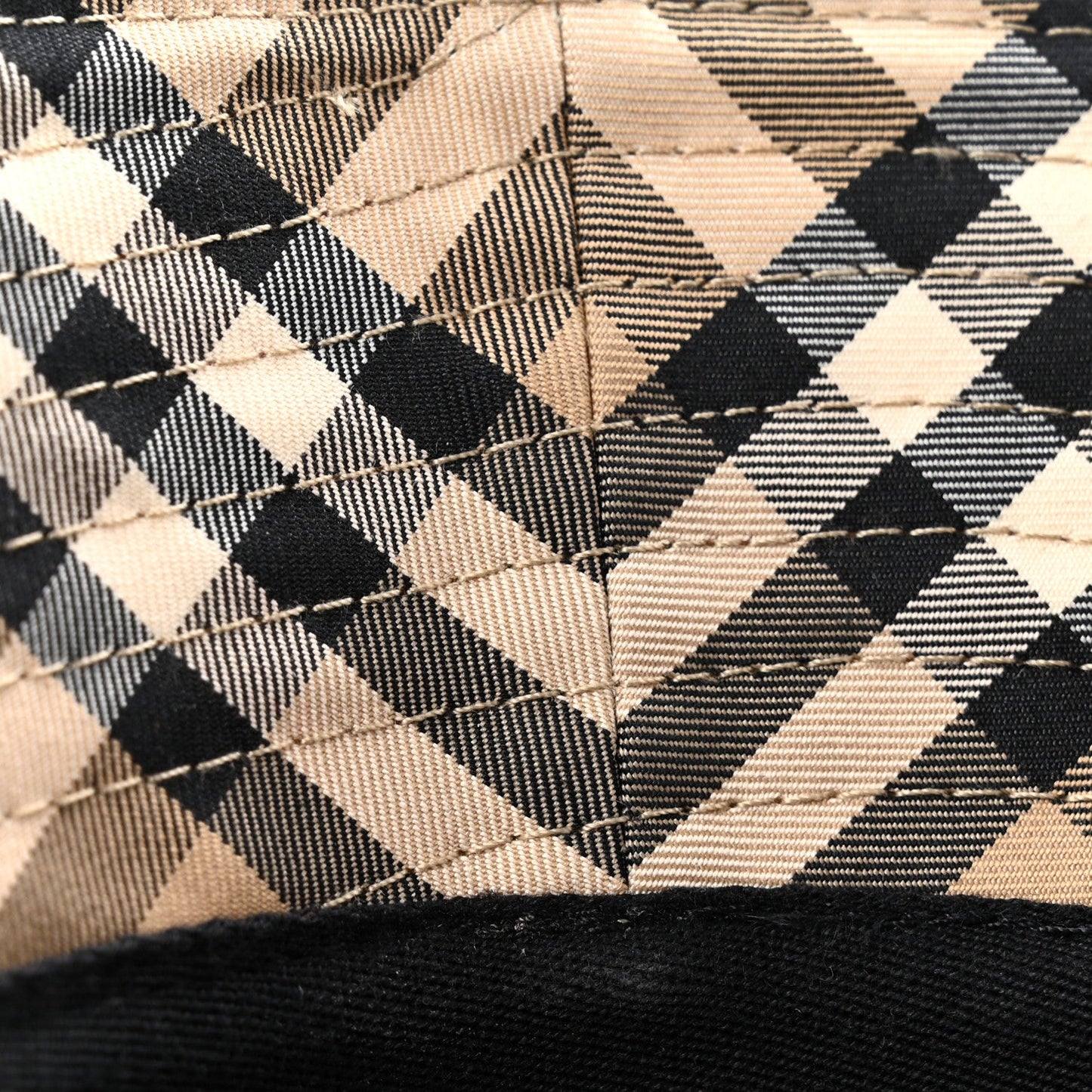 Technical Cotton Vintage Check Bucket Hat S Archive Beige