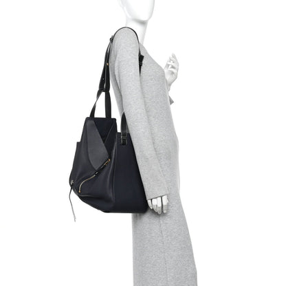 Calfskin Large Hammock Shoulder Bag Midnight Blue Black