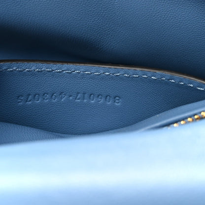Lambskin Embossed Mini GG Milano Top Handle Shoulder Bag Blue