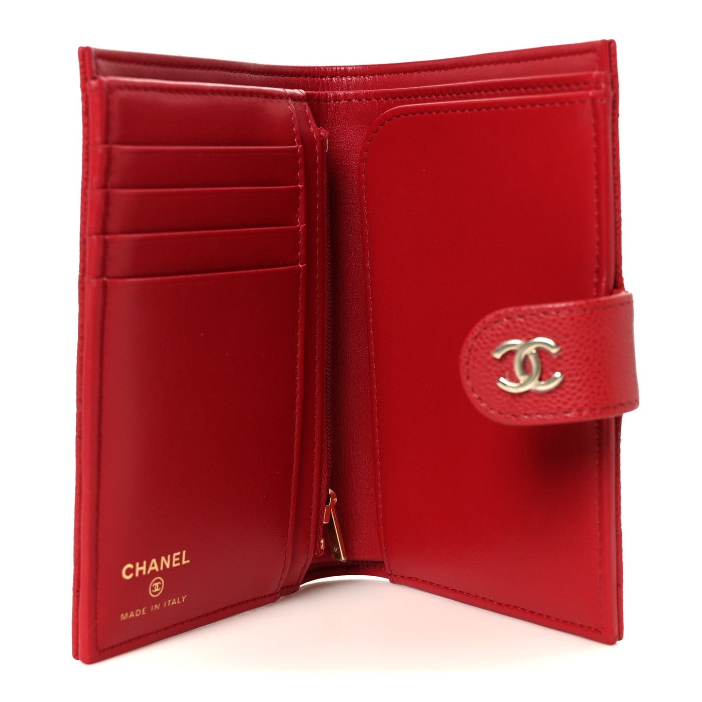Caviar Quilted Passport Holder Red