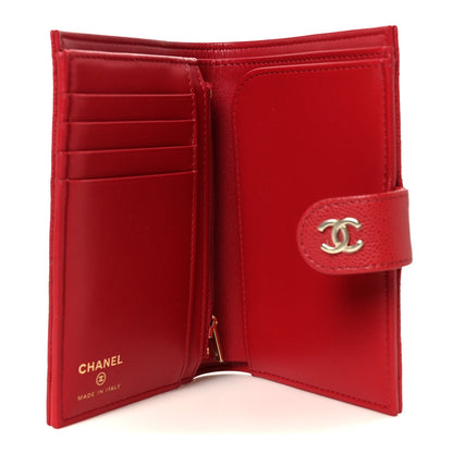 Caviar Quilted Passport Holder Red