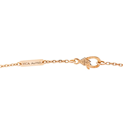 18K Rose Gold Diamond Small Perlee Clovers Pendant Necklace