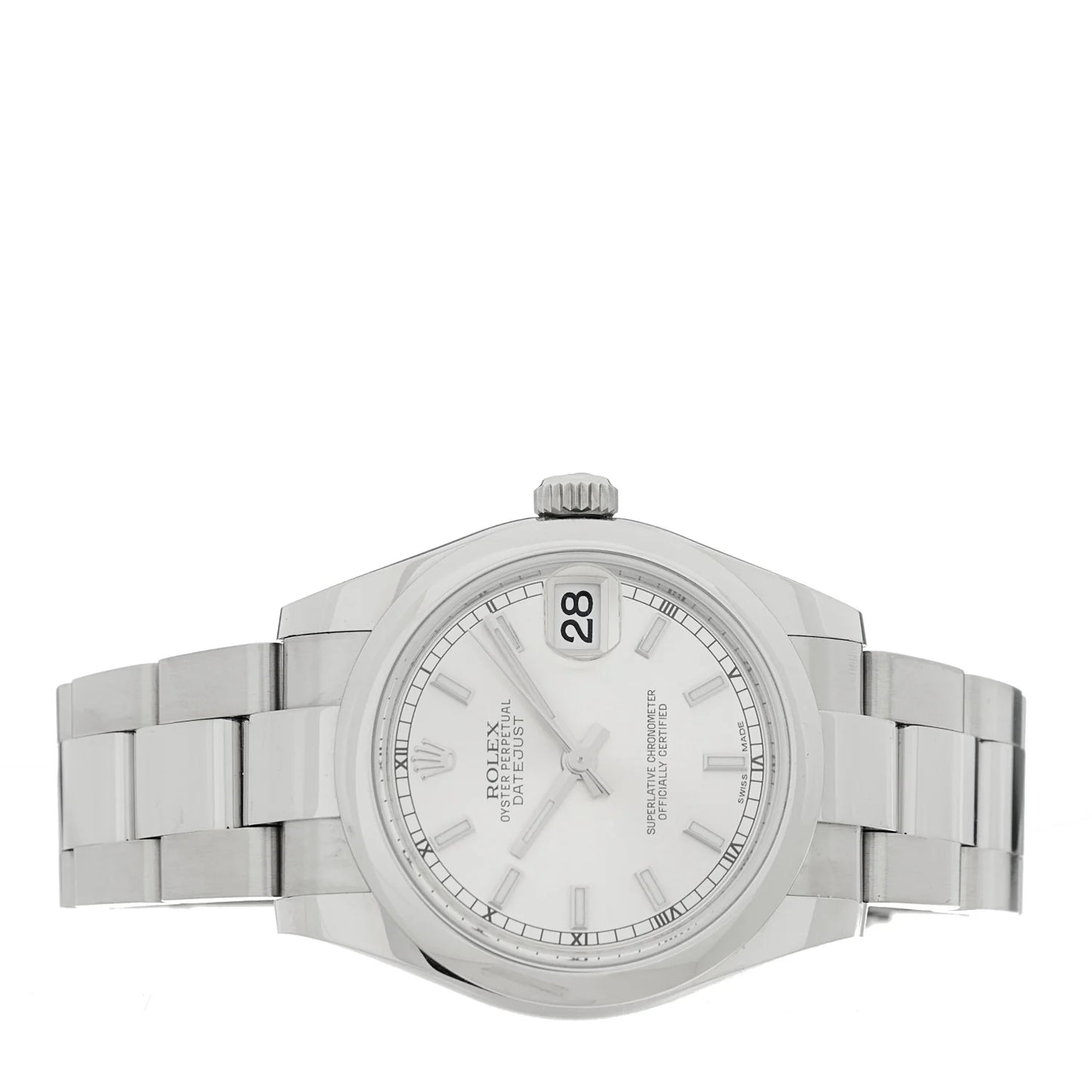 Rolex Stainless Steel 31mm Oyster Perpetual Datejust Watch Silver 178240