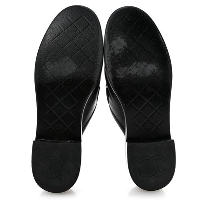Lambskin Quilted CC Turnlock Mules 39.5 Black