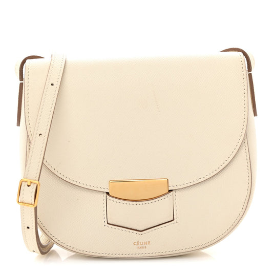 Grained Calfskin Small Trotteur White