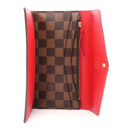 Damier Ebene Josephine Wallet Red
