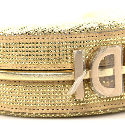 Crystal Vitello Laminato Suede FF Nano Fendigraphy Hobo Charm Platino