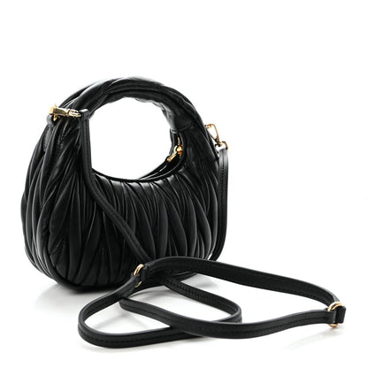 Nappa Matelasse Mini Wander Hobo Black