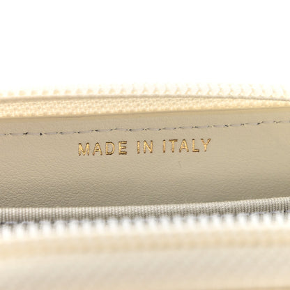 Caviar Quilted Boy Zip Around Coin Purse Wallet White