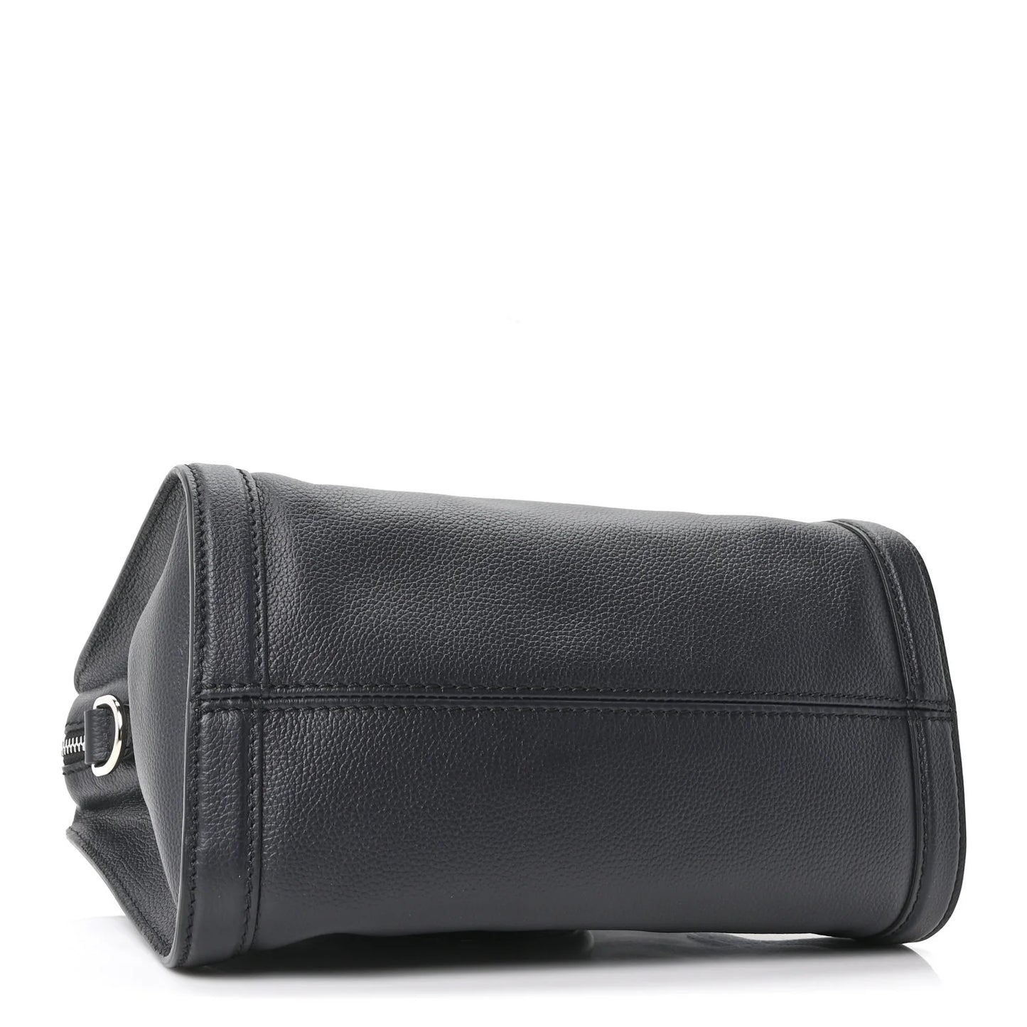 Alexander McQueen Pebbled Calfskin Small Skull Padlock Zip Around Tote Navy