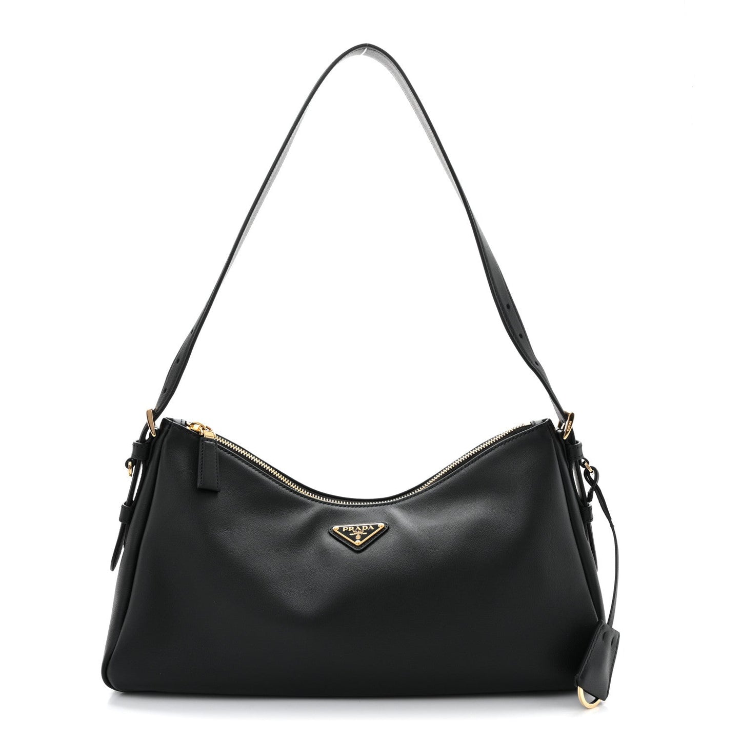 Soft Calfskin Large Aimée Shoulder Bag Black