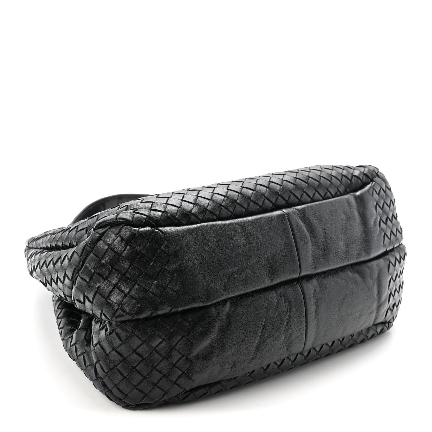 Nappa Intrecciato Medium Campana Shoulder Bag Black