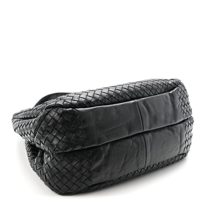 Nappa Intrecciato Medium Campana Shoulder Bag Black