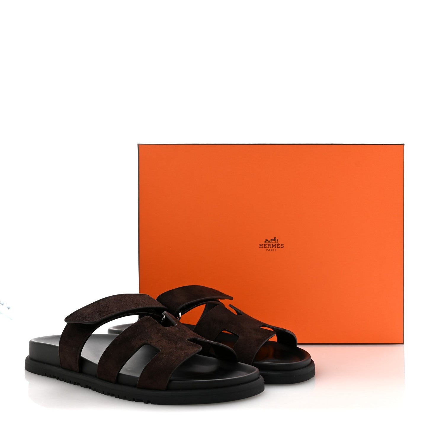 Suede Goatskin Womens Chypre Sandals 39.5 Marron Ebene