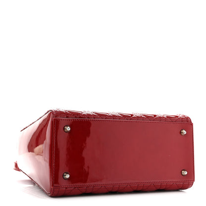 Patent Cannage Medium Lady Dior Red