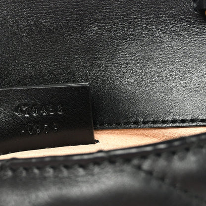 Calfskin Matelasse Super Mini GG Marmont Shoulder Bag Black