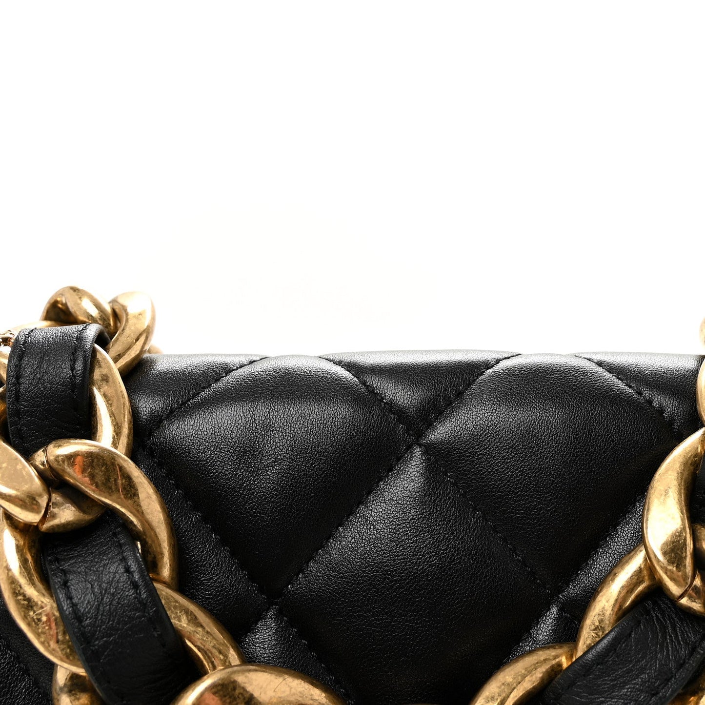 Lambskin Quilted Large CC Funky Town Flap Black