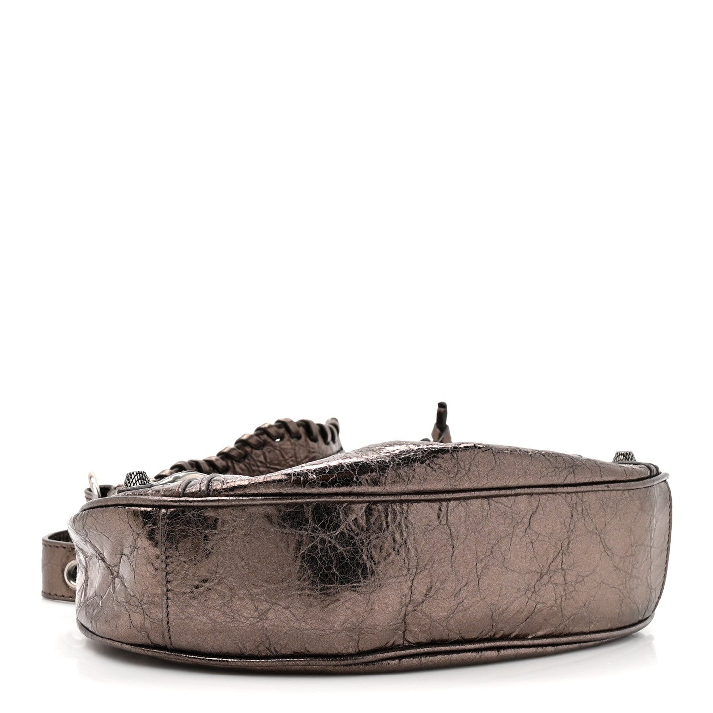 Metallic Agneau Arena Le Cagole Shoulder Bag XS Dark Bronze