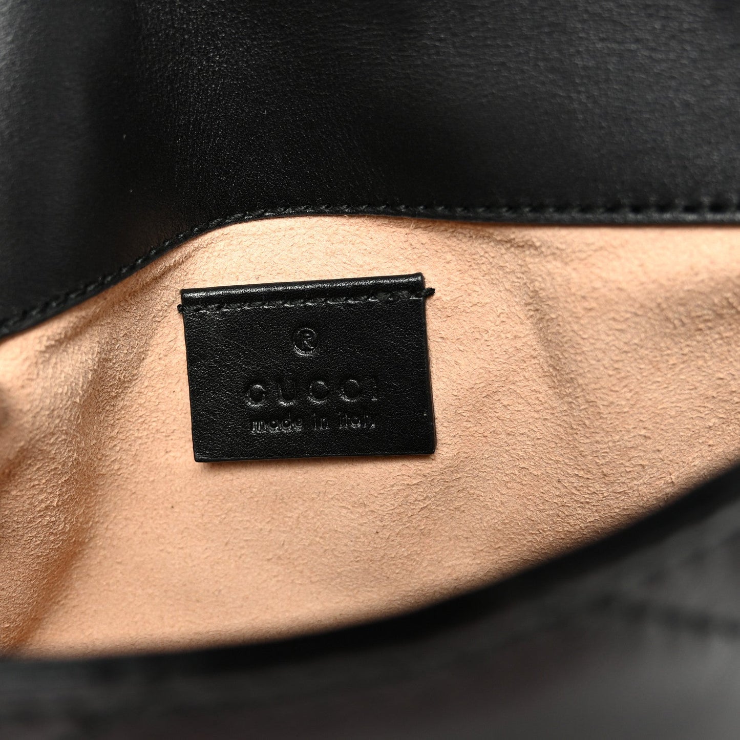 Calfskin Matelasse Super Mini GG Marmont Shoulder Bag Black