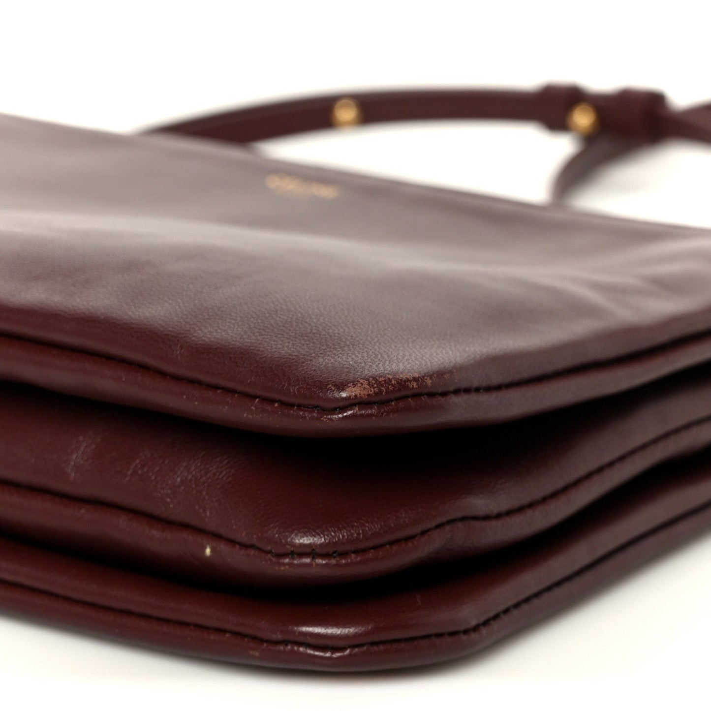 Lambskin Small Trio Crossbody Bag Burgundy