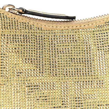Crystal Vitello Laminato Suede FF Nano Fendigraphy Hobo Charm Platino