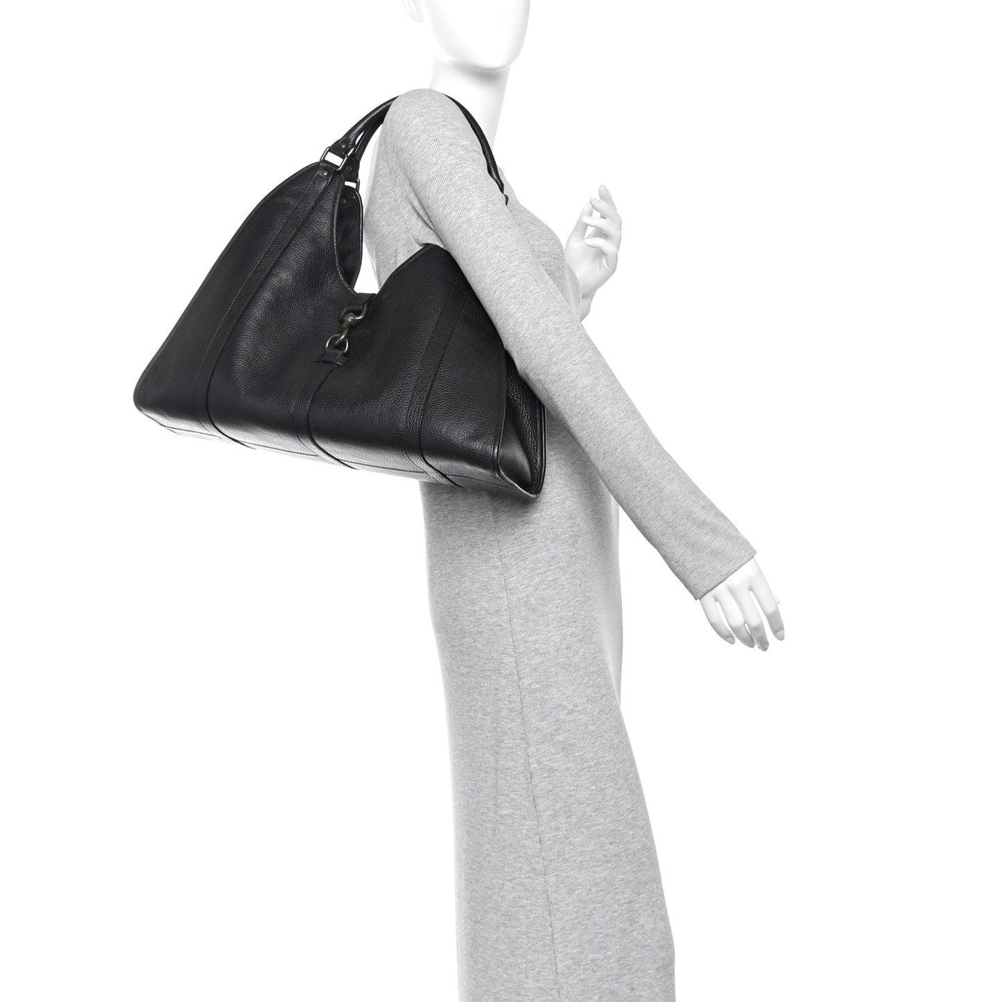 Pebbled Calfskin Large Joy Shoulder Bag Black
