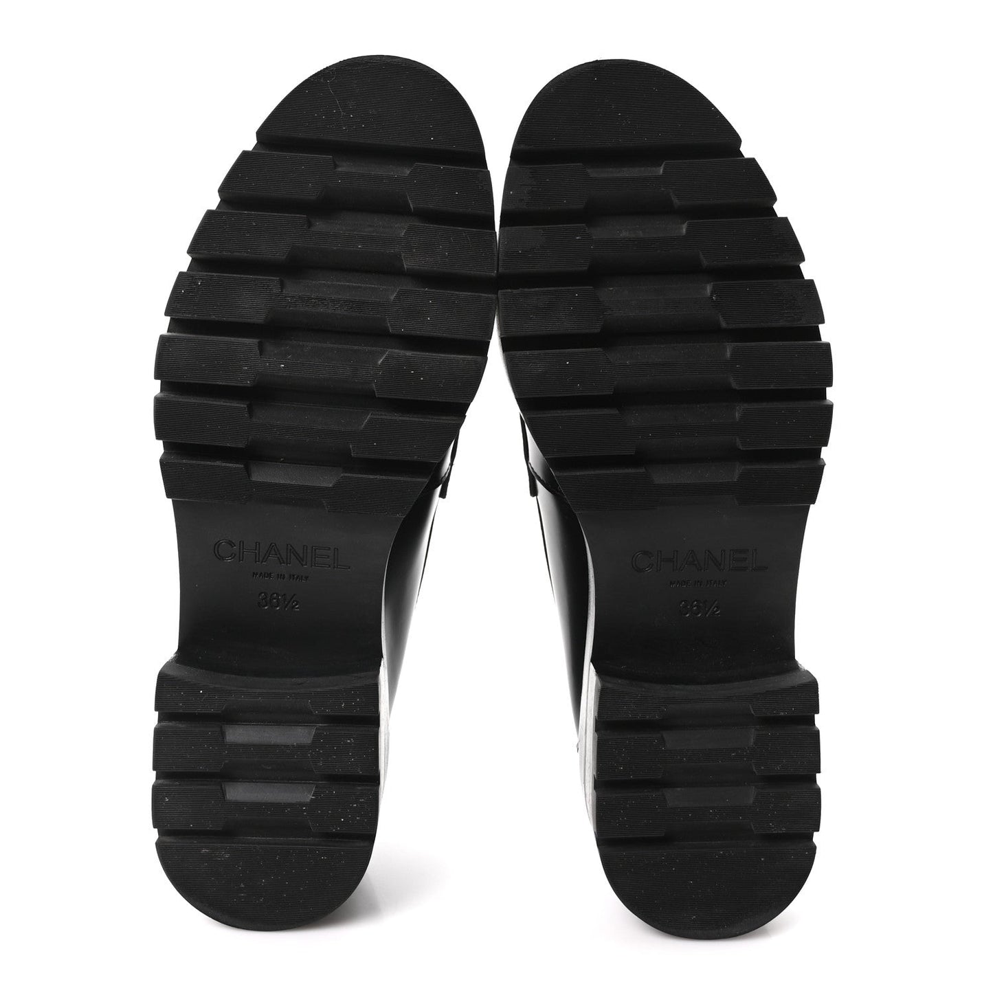 Calfskin Metal CC Loafers 36.5 Black