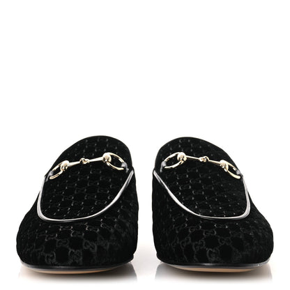Velvet GG Monogram Womens Princetown Slippers 37.5 Black