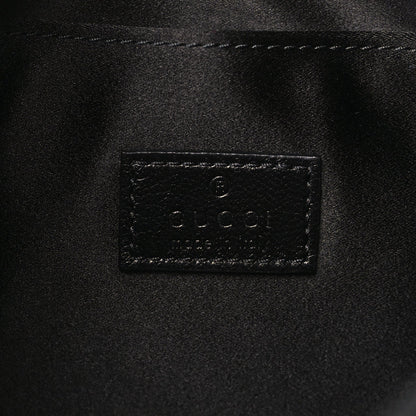 Jacquard Black Denim GG Monogram Horsebit Slim Small Shoulder Bag Black Grey