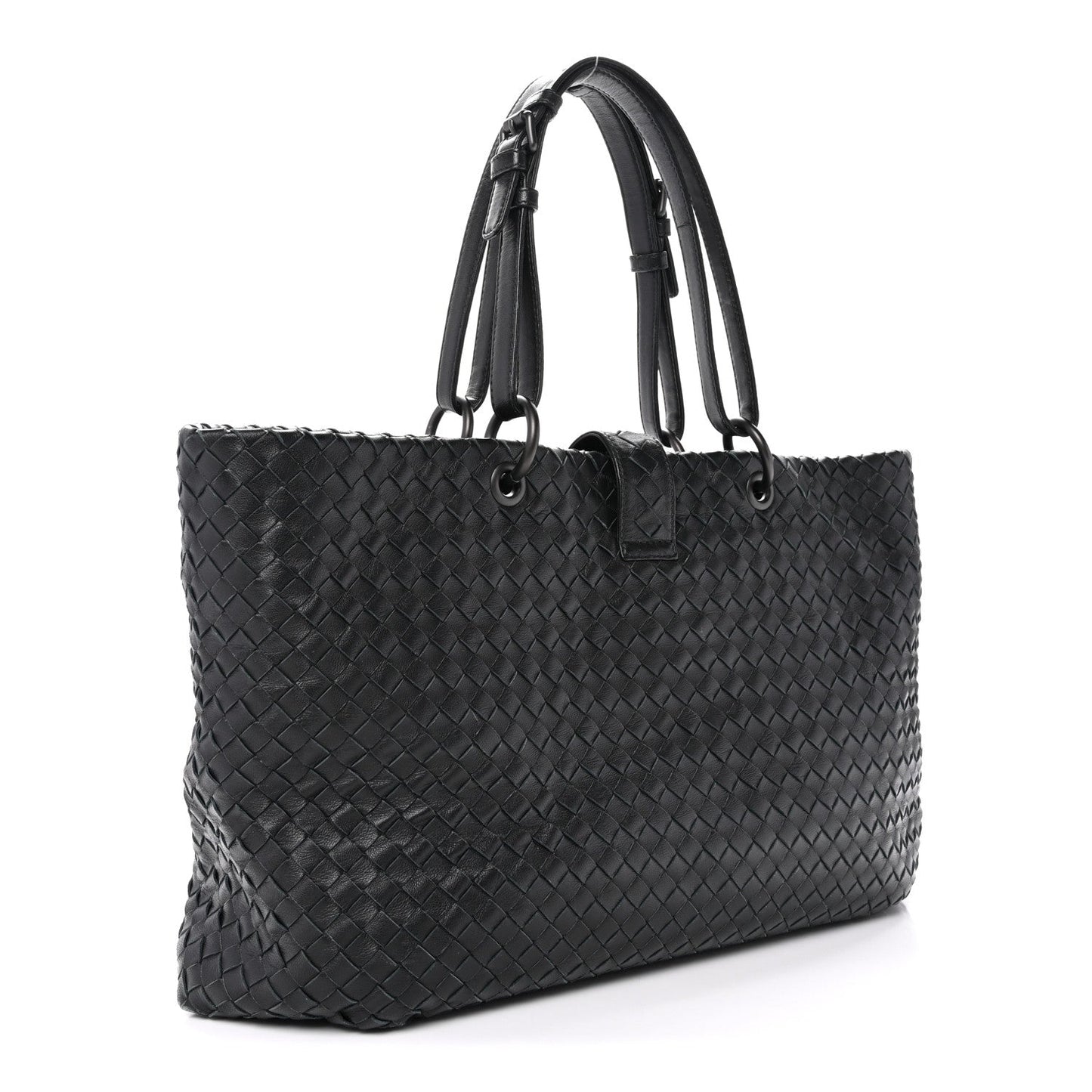 Nappa Intrecciato Medium Roma Tote Black