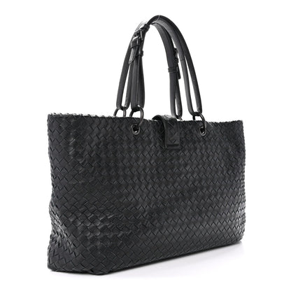 Nappa Intrecciato Medium Roma Tote Black