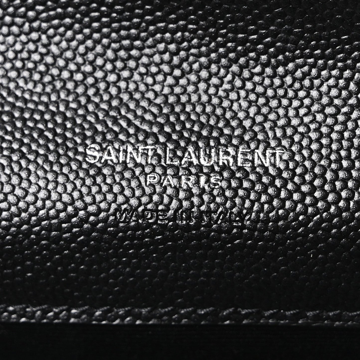 Grain De Poudre Matelasse Chevron Monogram Envelope Clutch Black