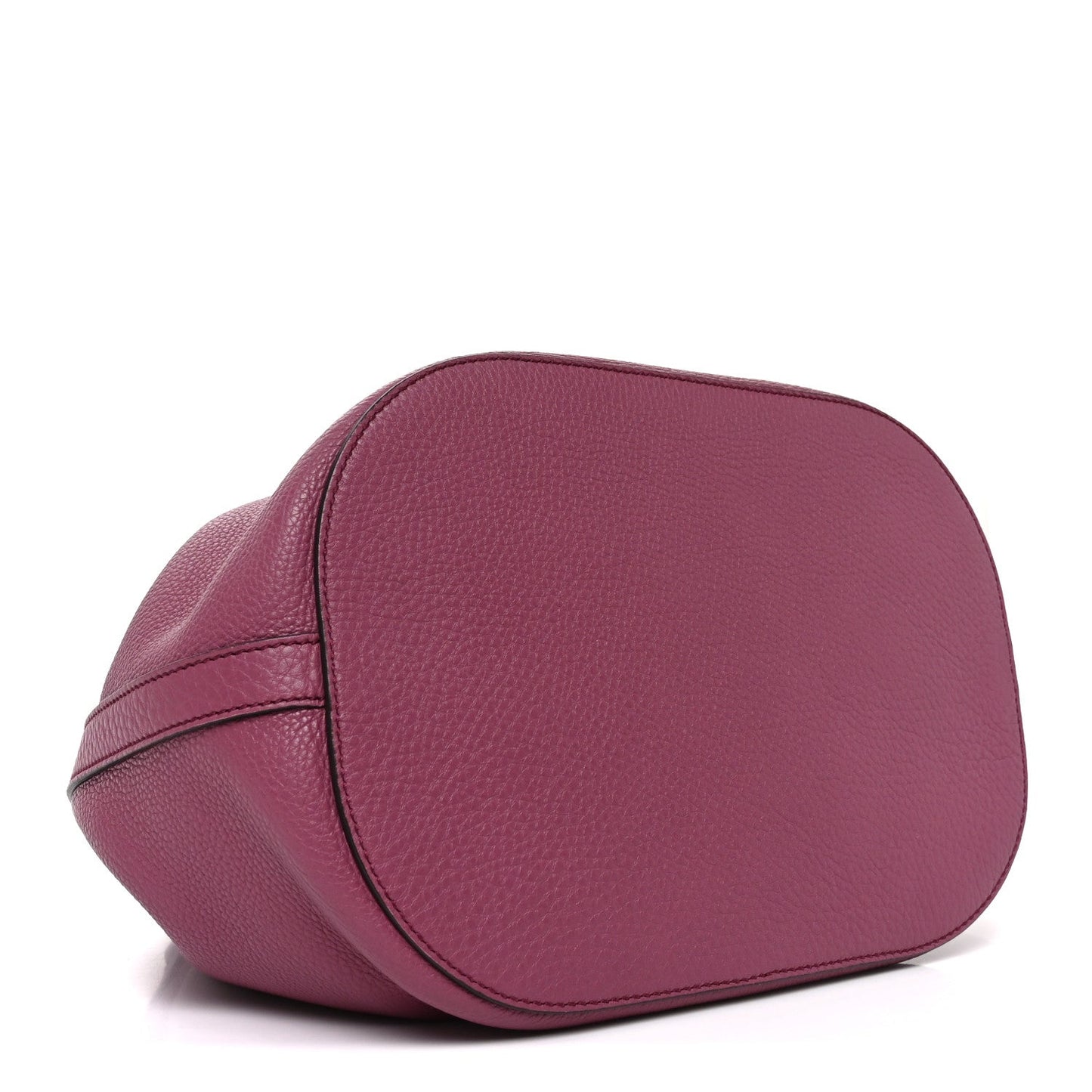 Pebbled Calfskin Miss Bamboo Bucket Bag Purple