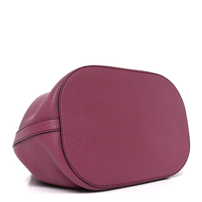 Pebbled Calfskin Miss Bamboo Bucket Bag Purple