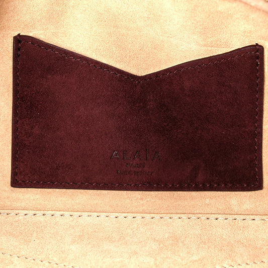 Alaia Suede Goatskin Teckel Clutch Rouge Grenat