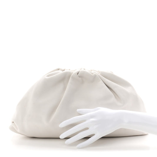 Smooth Butter Calf The Pouch Oversized Clutch Chalk