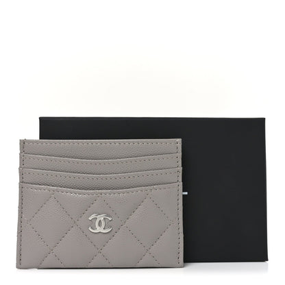 Caviar Quilted Multi Card Holder Dark Grey