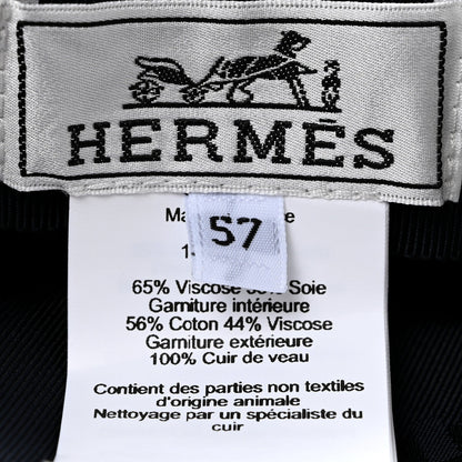 Wool Calfskin Dani Cap 57 Marine Black