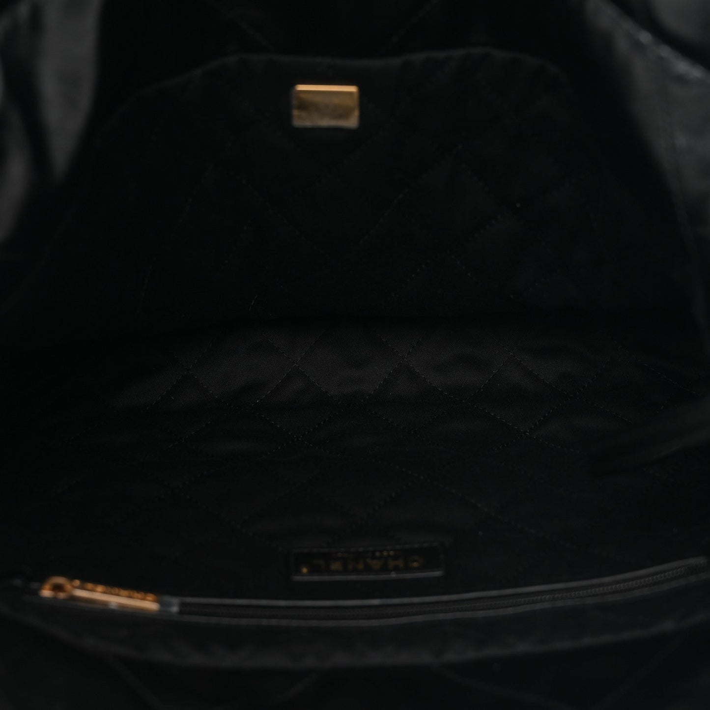 Shiny Calfskin Quilted Small Chanel 22 Black