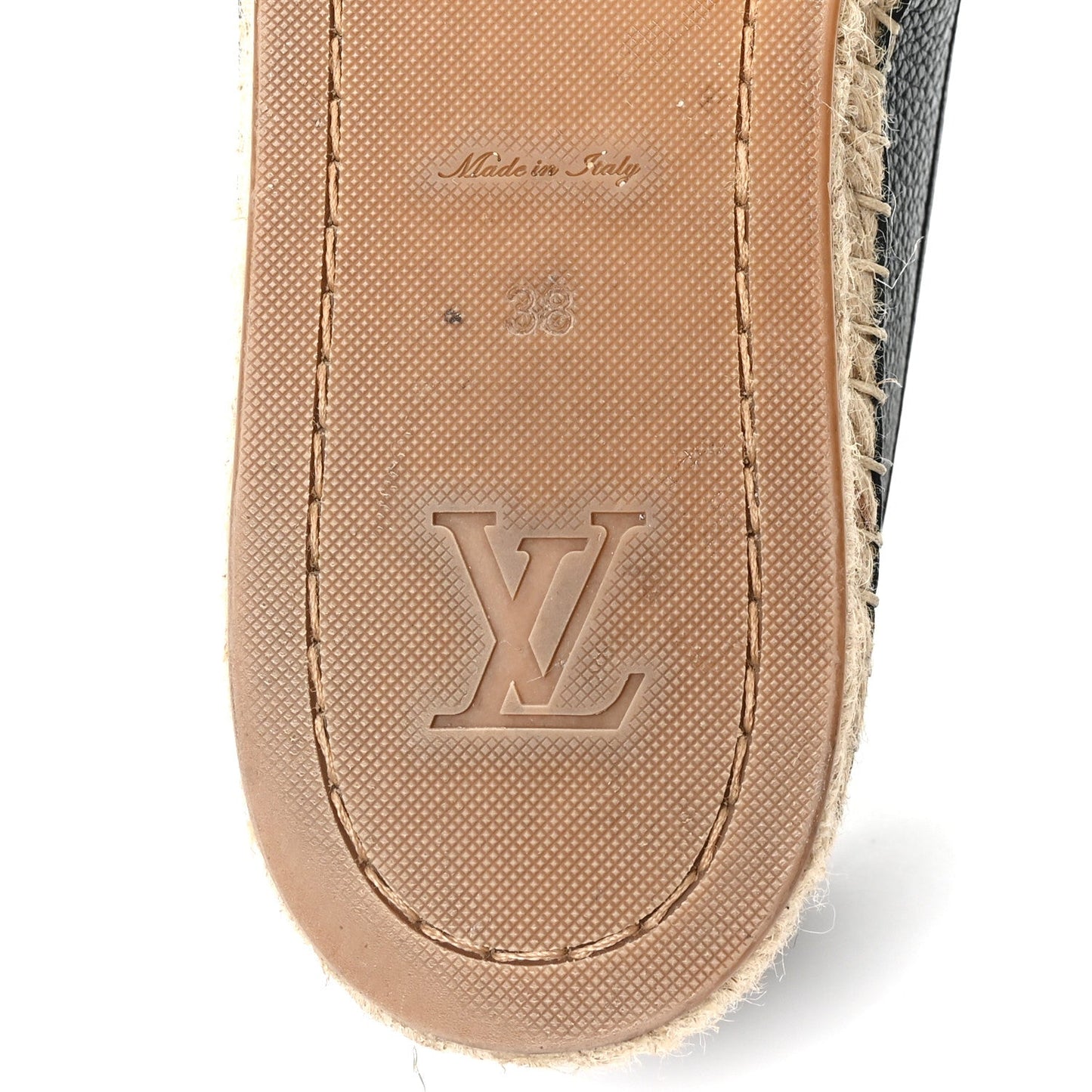 Monogram Calfskin Starboard Espadrille Flats 38 Black