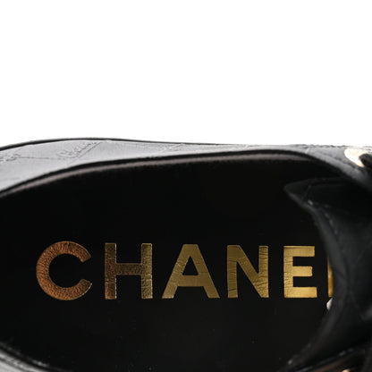 Lambskin Printed Logo Sneakers 37.5 Black