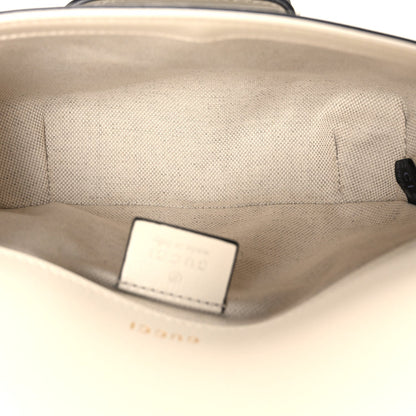 GG Supreme Monogram Web Mini Horsebit 1955 Shoulder Bag Beige Mystic White