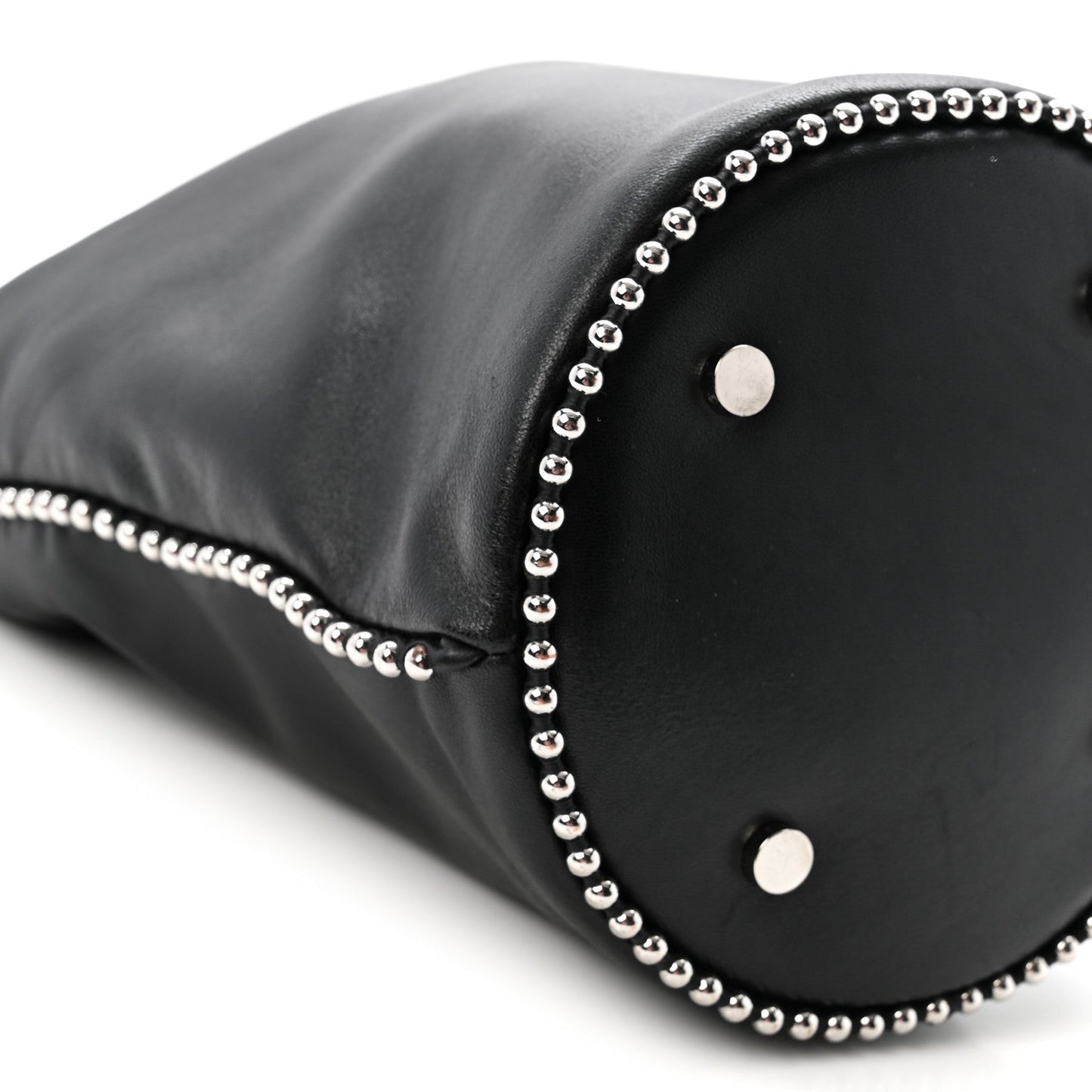 Lambskin Attica Chain Dry Sack Bucket Bag Black