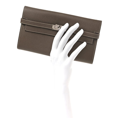 Epsom Kelly Longue Wallet Etoupe