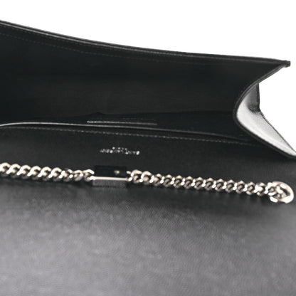 Grain De Poudre Medium Classic Monogram Kate Satchel Black