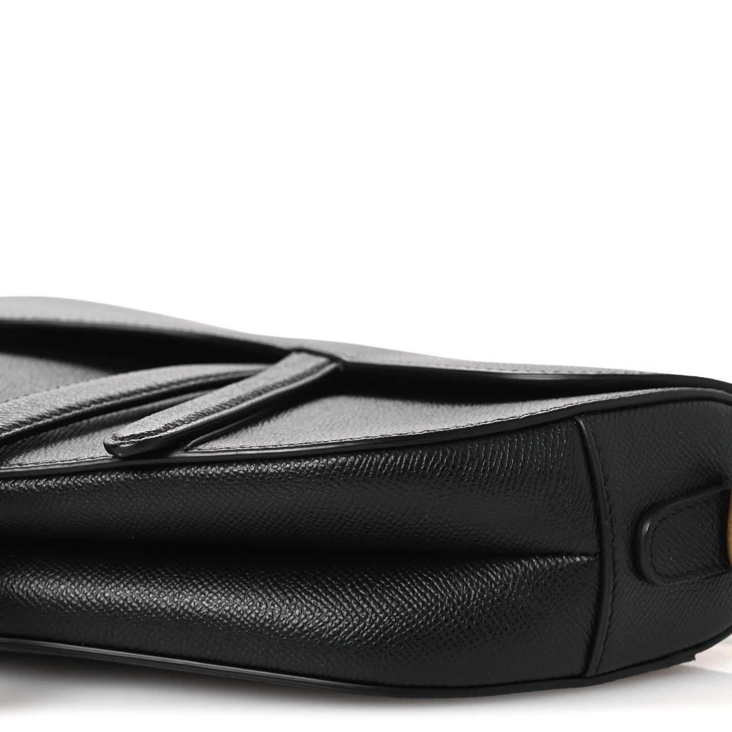 Grained Calfskin Saddle Bag Black
