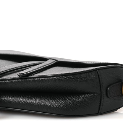 Grained Calfskin Saddle Bag Black
