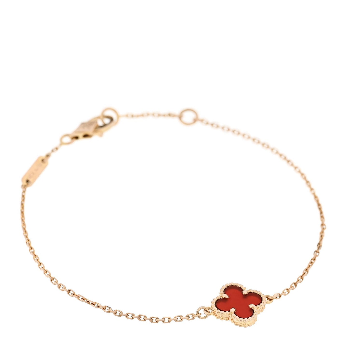 18K Rose Gold Carnelian Sweet Alhambra Bracelet