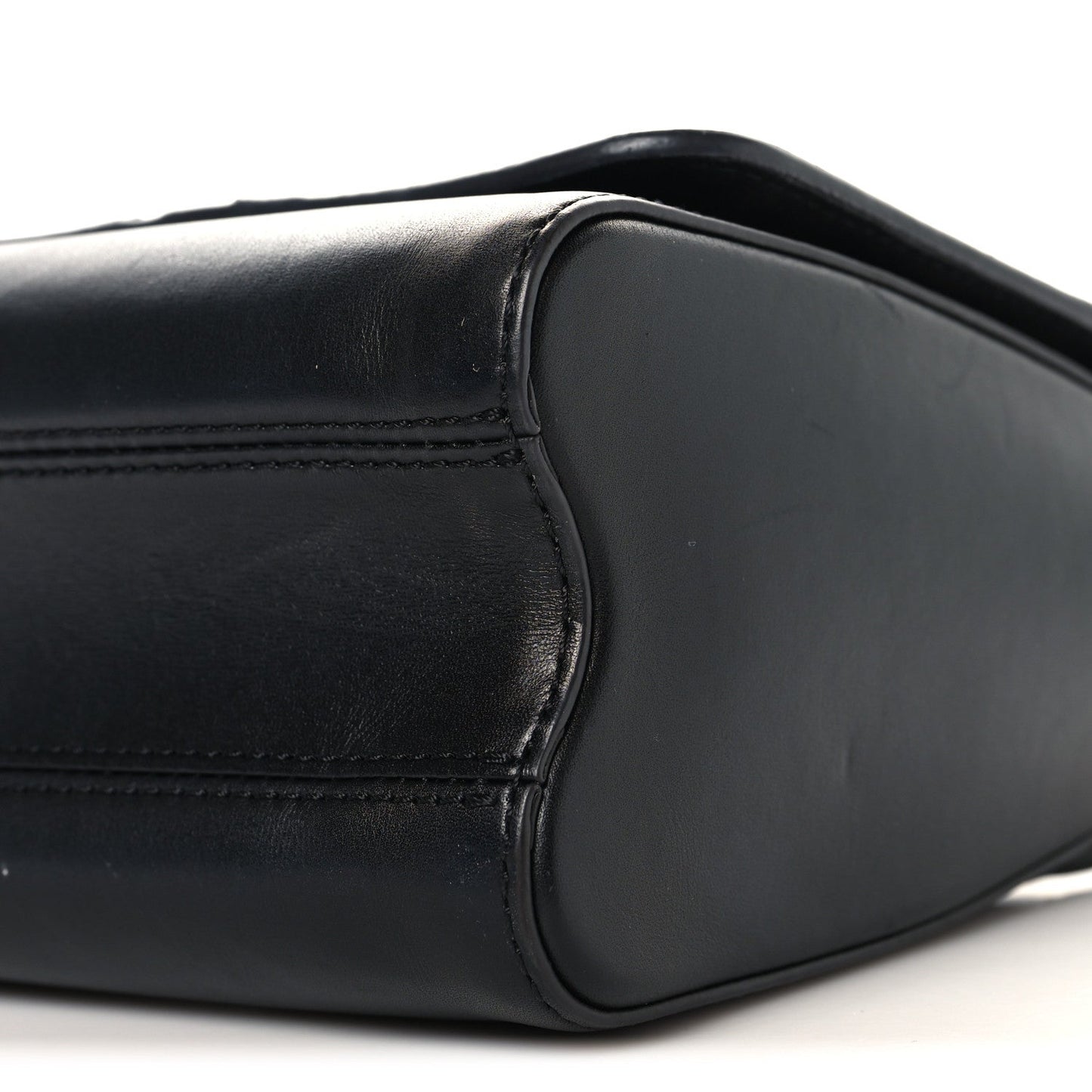 Veau Satin Monogram Twist Shoulder Bag MM Black